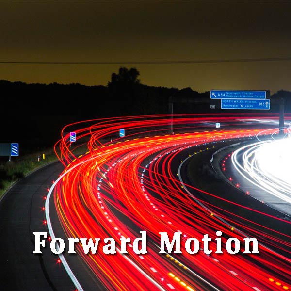 Night highway, forward motion