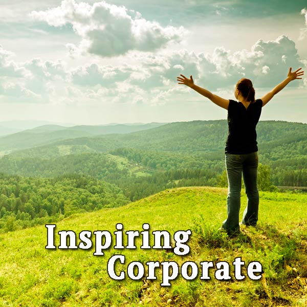 Woman in the mountains, inspiring corporate